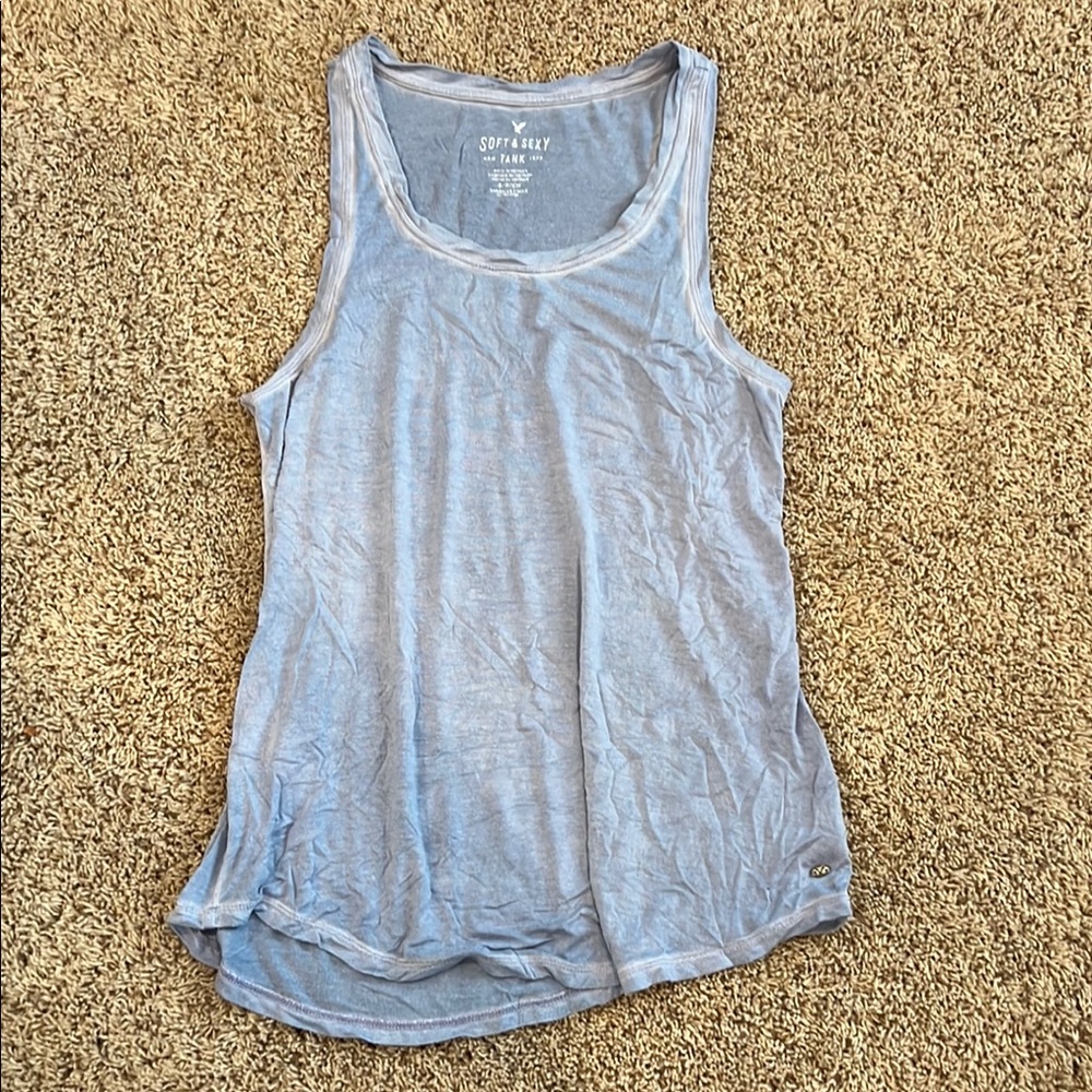 Soft Blue Tank Top by American Eagle